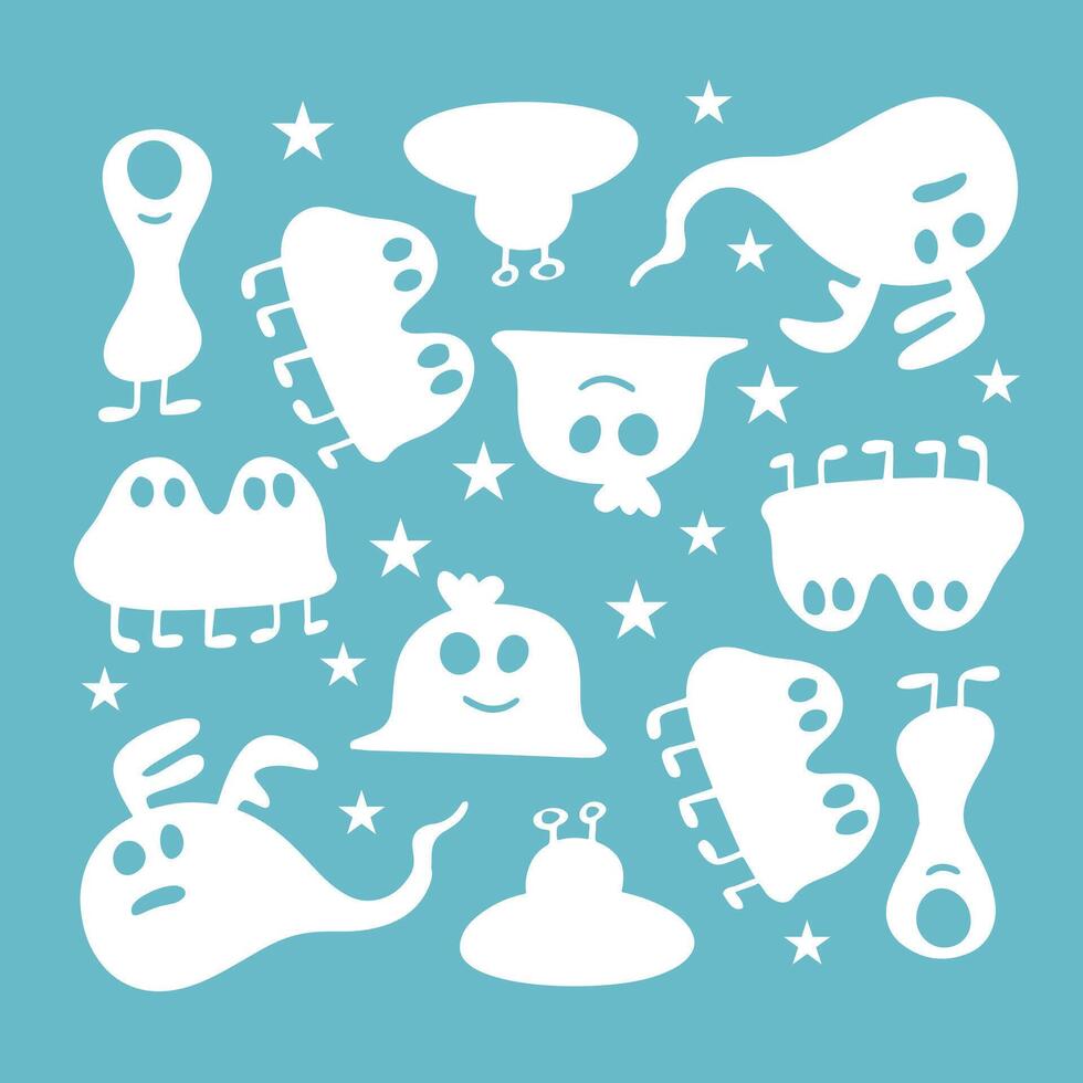 Monster Party Labels for Halloween Packaging vector