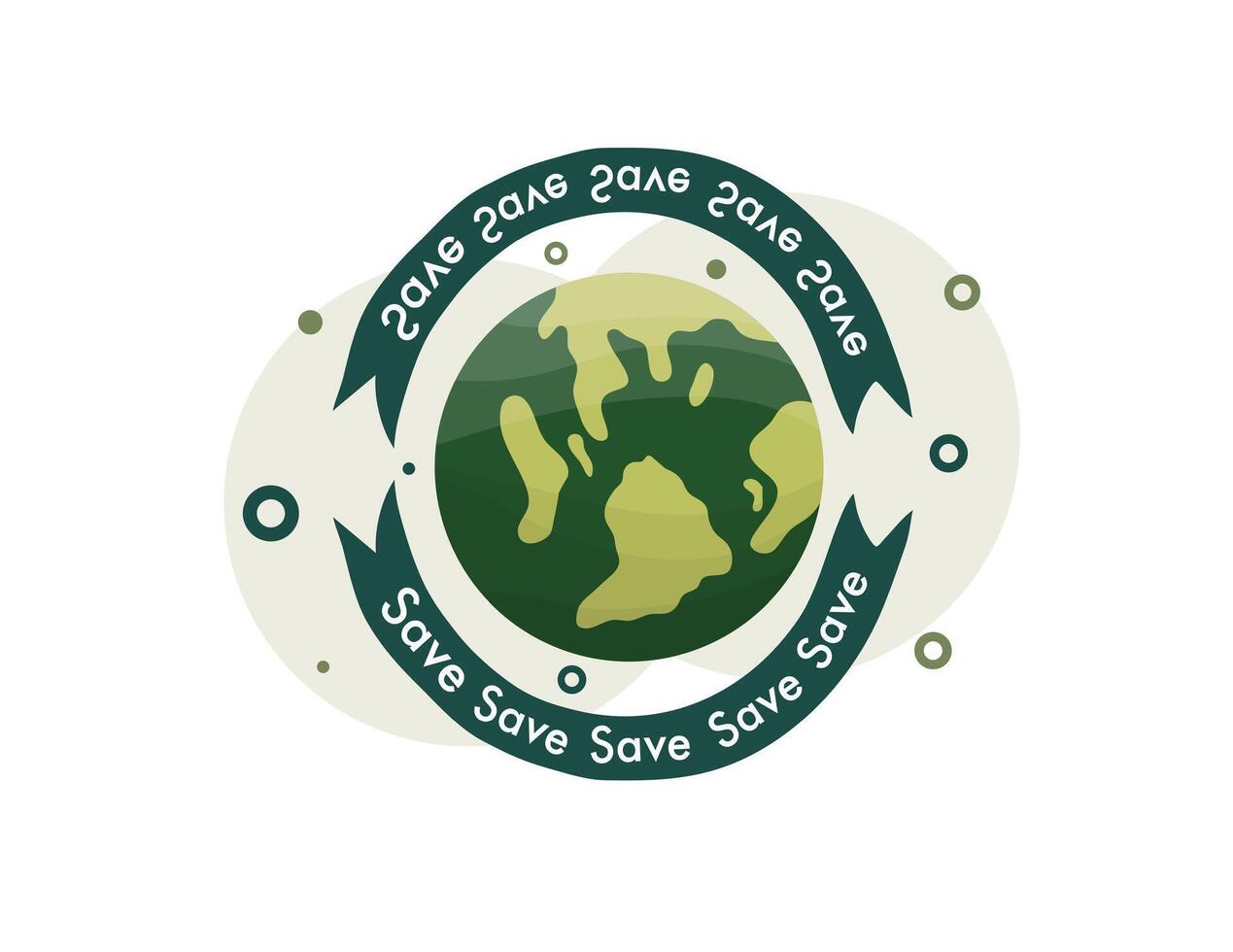 Save Earth Emblem with Circular Green Design vector