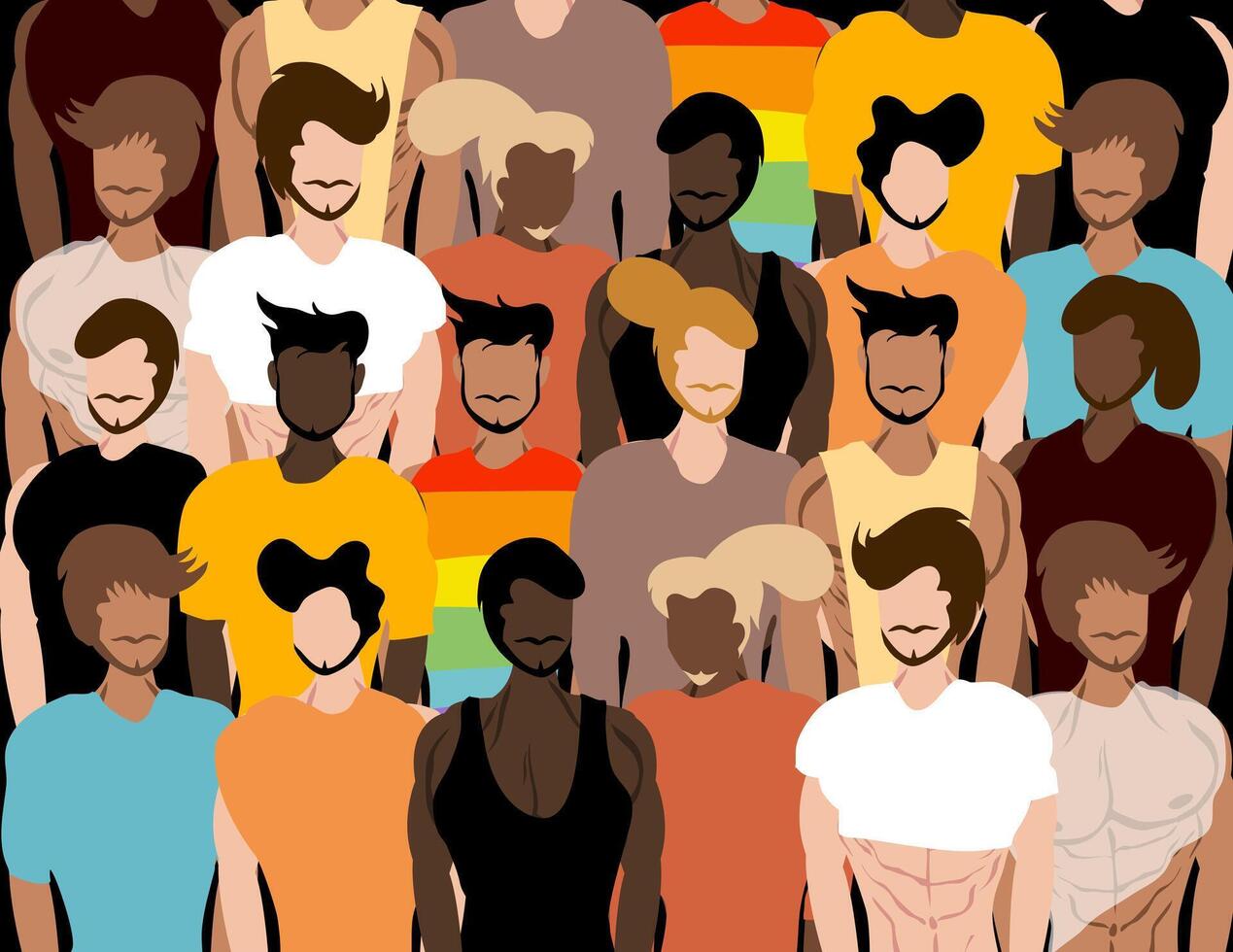 Diverse Community People Standing Together In Unity vector