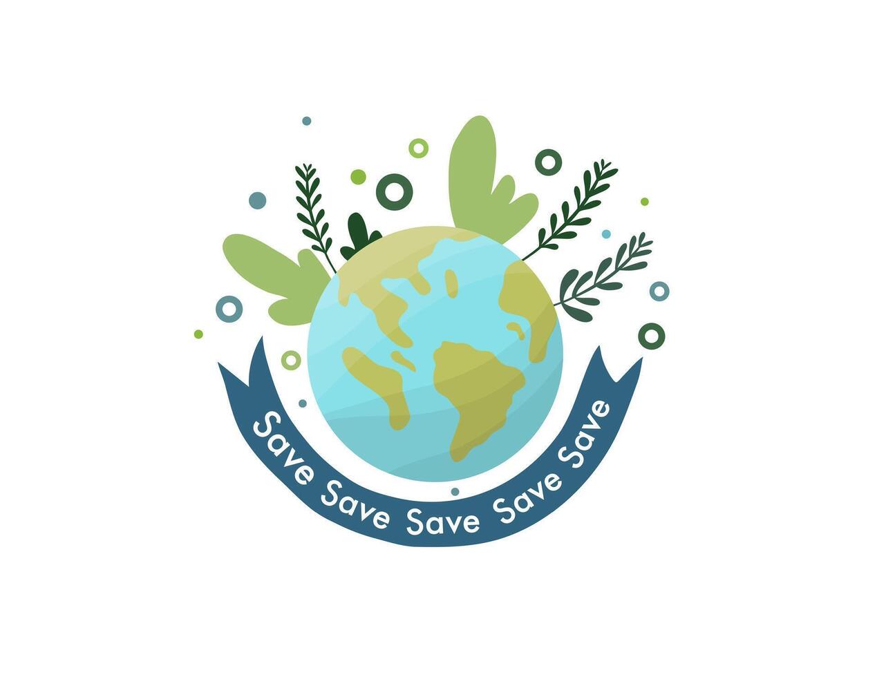 Repeating the Message to Save the Blue Planet vector