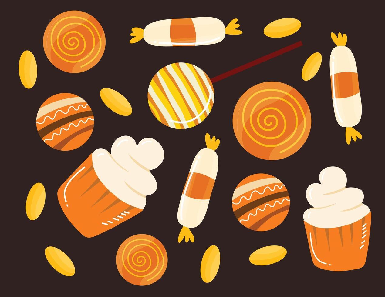 Peppermint Candy on Dark Background vector