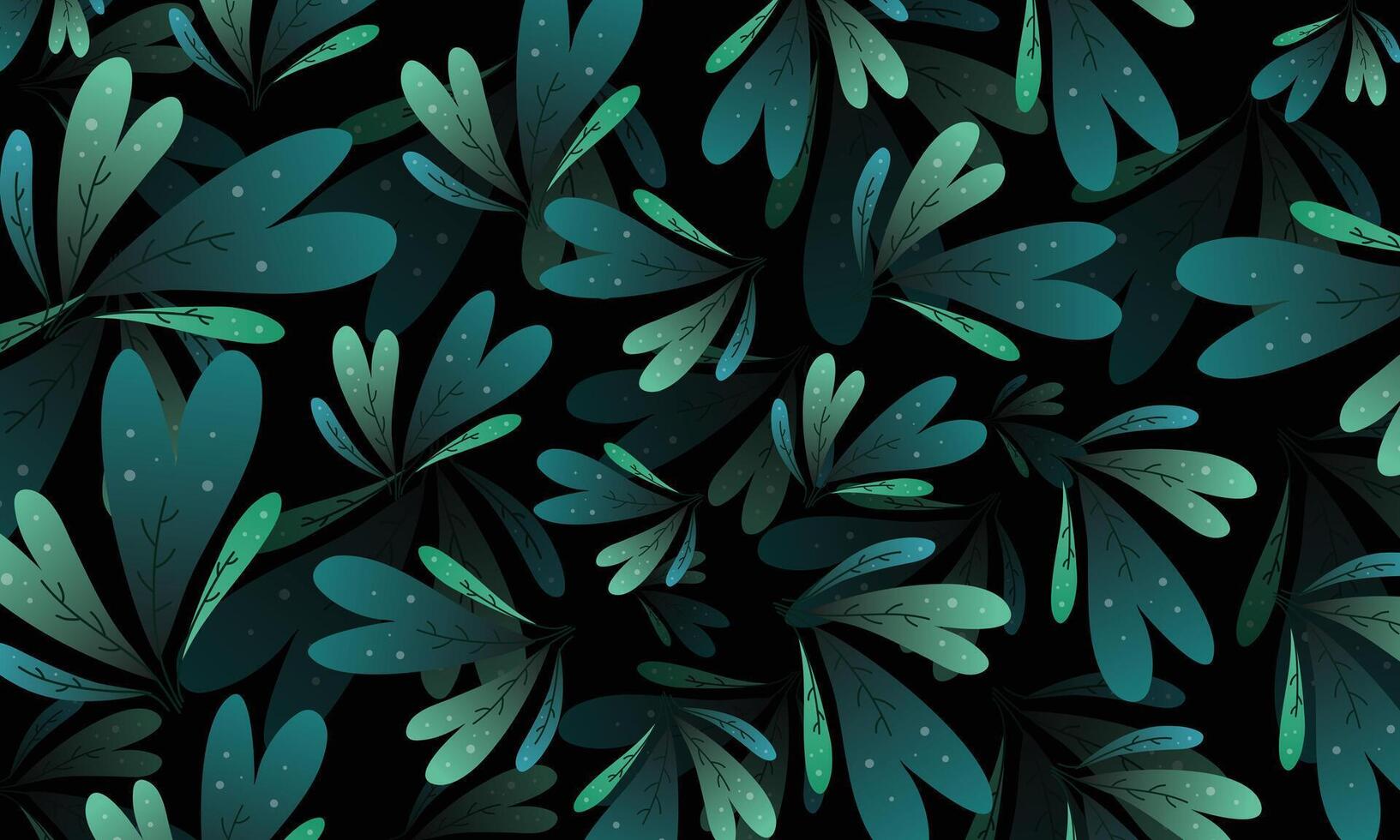 Stylized Leaf Pattern with Blue Green Nature Theme vector