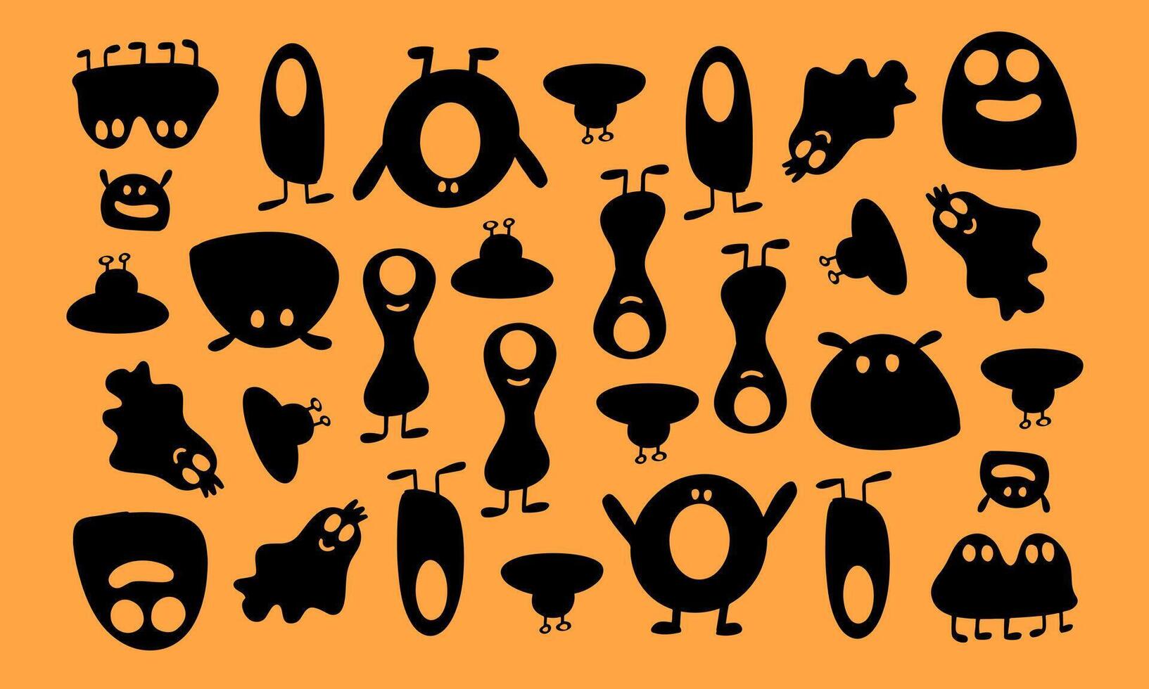 Simple Halloween Monster Graphics for Stickers vector