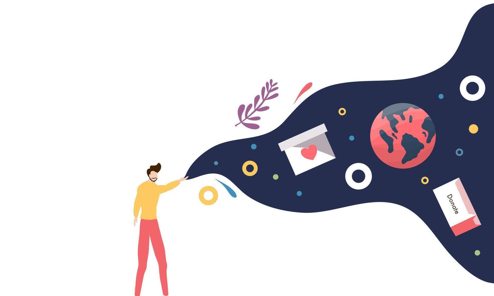 Man Speaking Out Message Of Global Responsibility vector