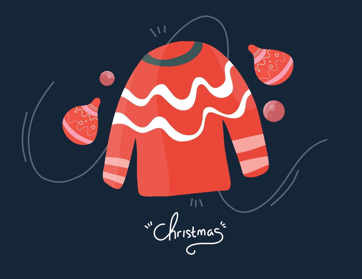 Christmas Sweater with Ornaments vector