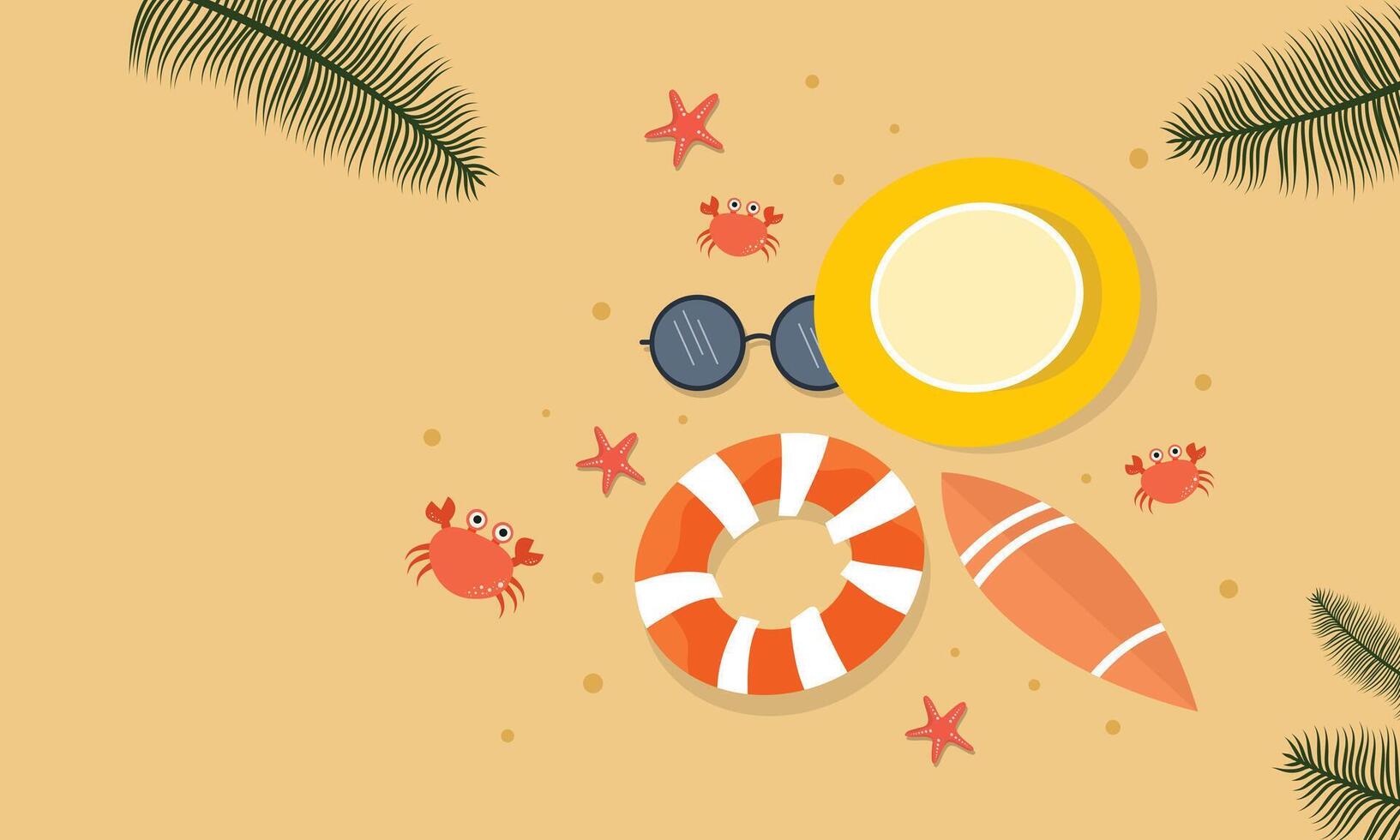 Swimming Pool Tiles With Palm Frame and Water Reflection vector