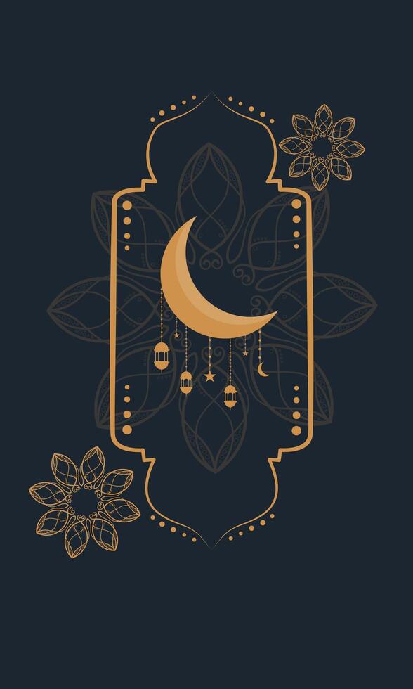 Luxury Ramadan Night Background with Moonlight Glow vector