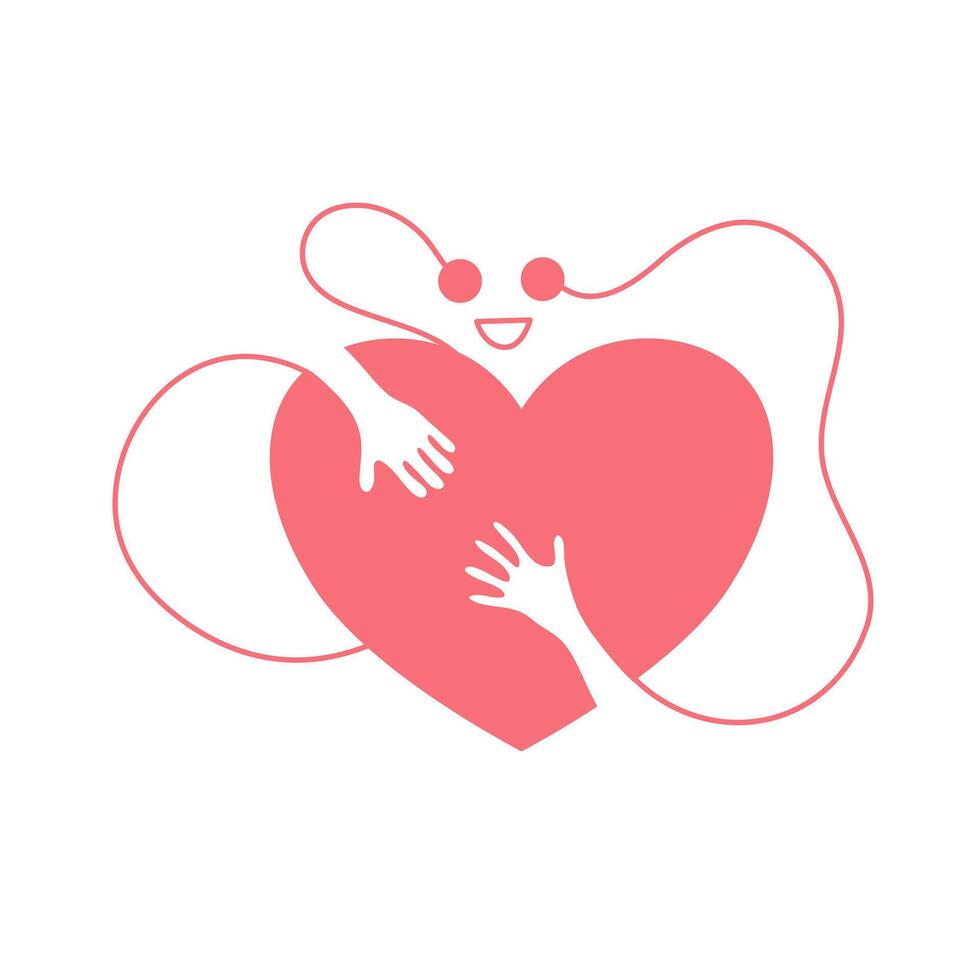 Heart And Helping Hands Charity Concept Art vector