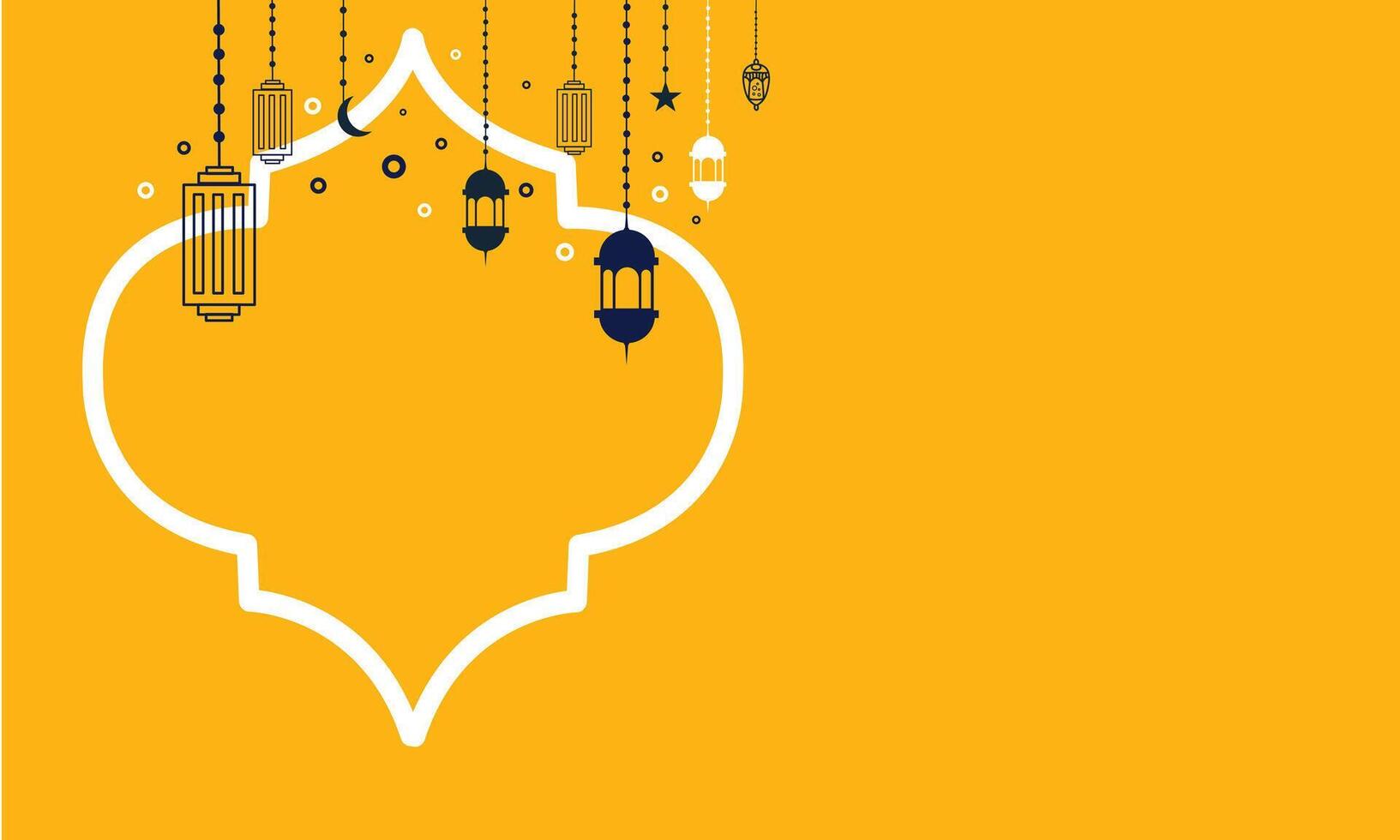 Minimal Islamic Ornament Design in Orange Theme vector