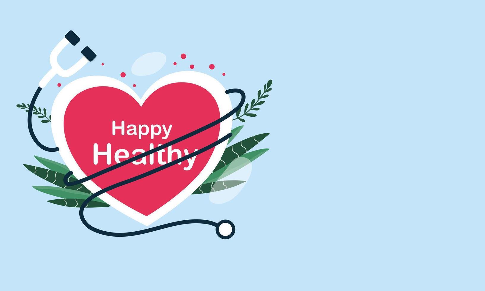 Happy Healthy Heart Illustration vector