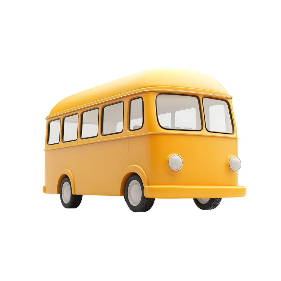 3d realistic yellow bus png