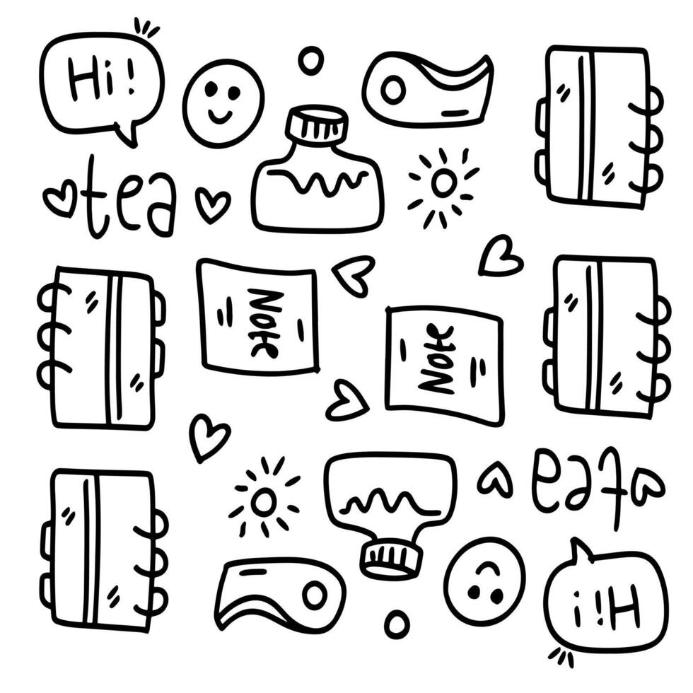 Back to School Hand Drawn Doodle Icon Set vector