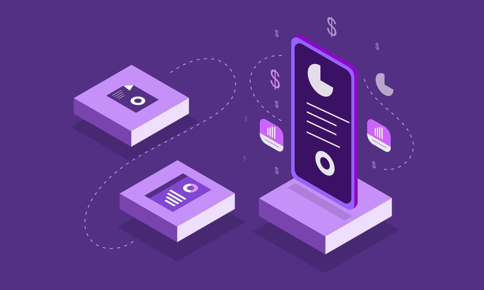 Mobile and Desktop Devices for Business Workflow vector
