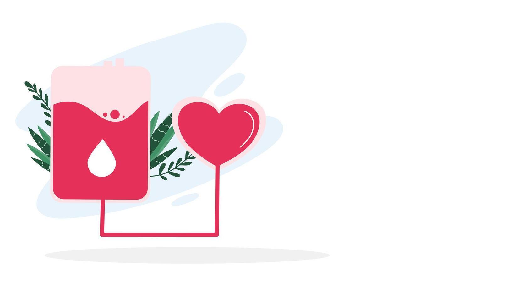 A red blood bag with a heart on it vector