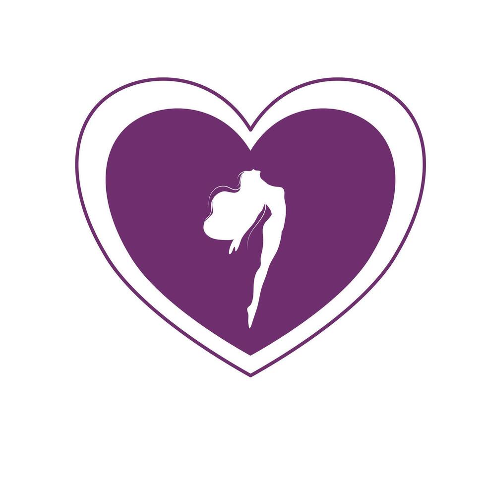 Woman Inside Heart Shape for Womens Day Celebration vector