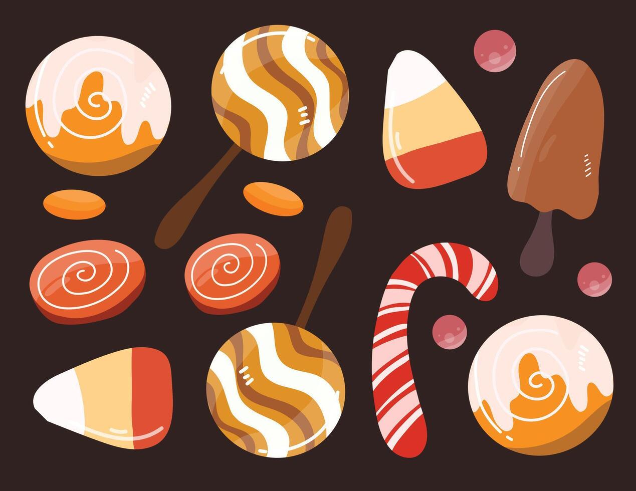 Mixed Candies on White Background vector