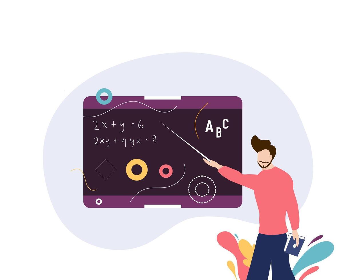 Happy Teacher Day Poster with Chalkboard Theme vector