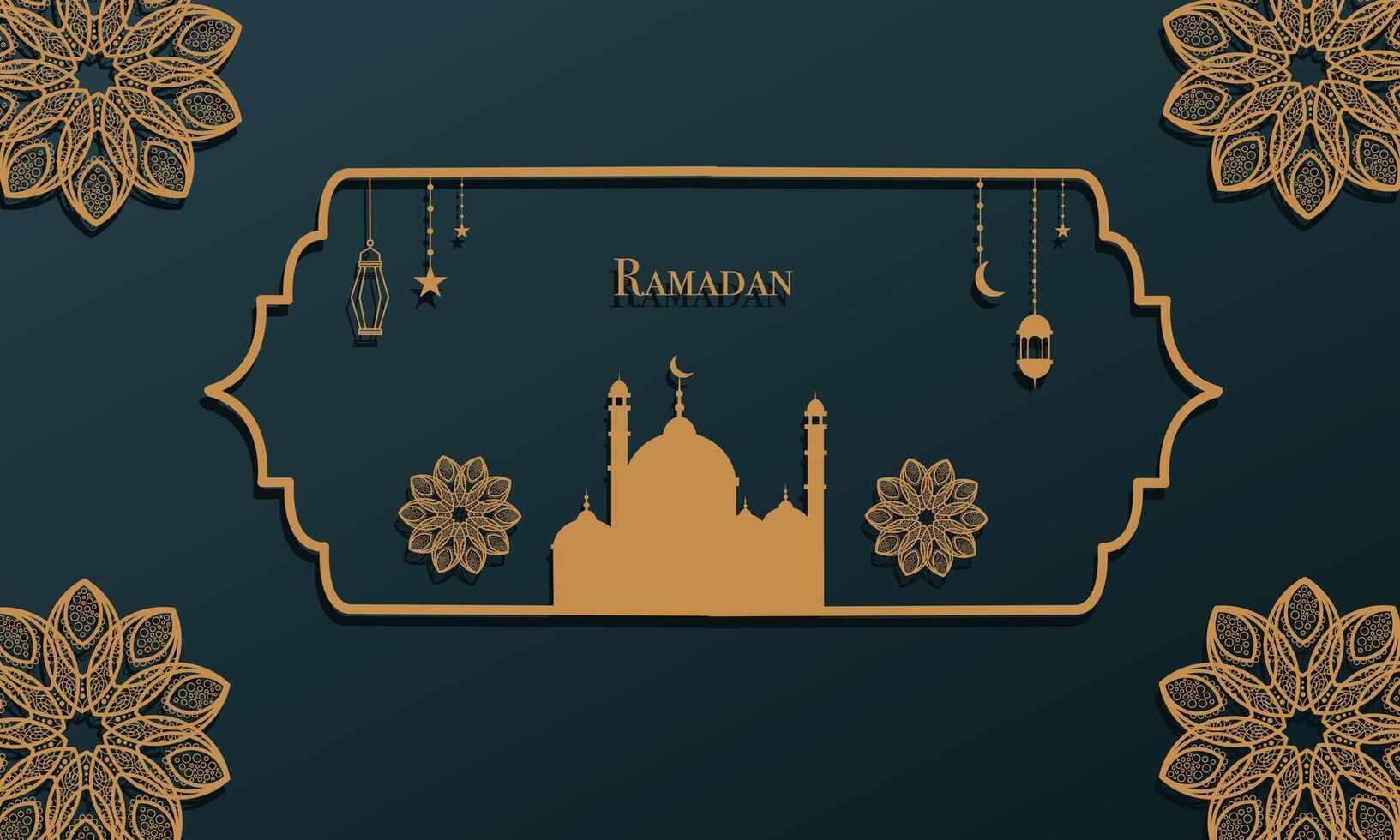 Ramadan and New Year Background in Flat Design vector