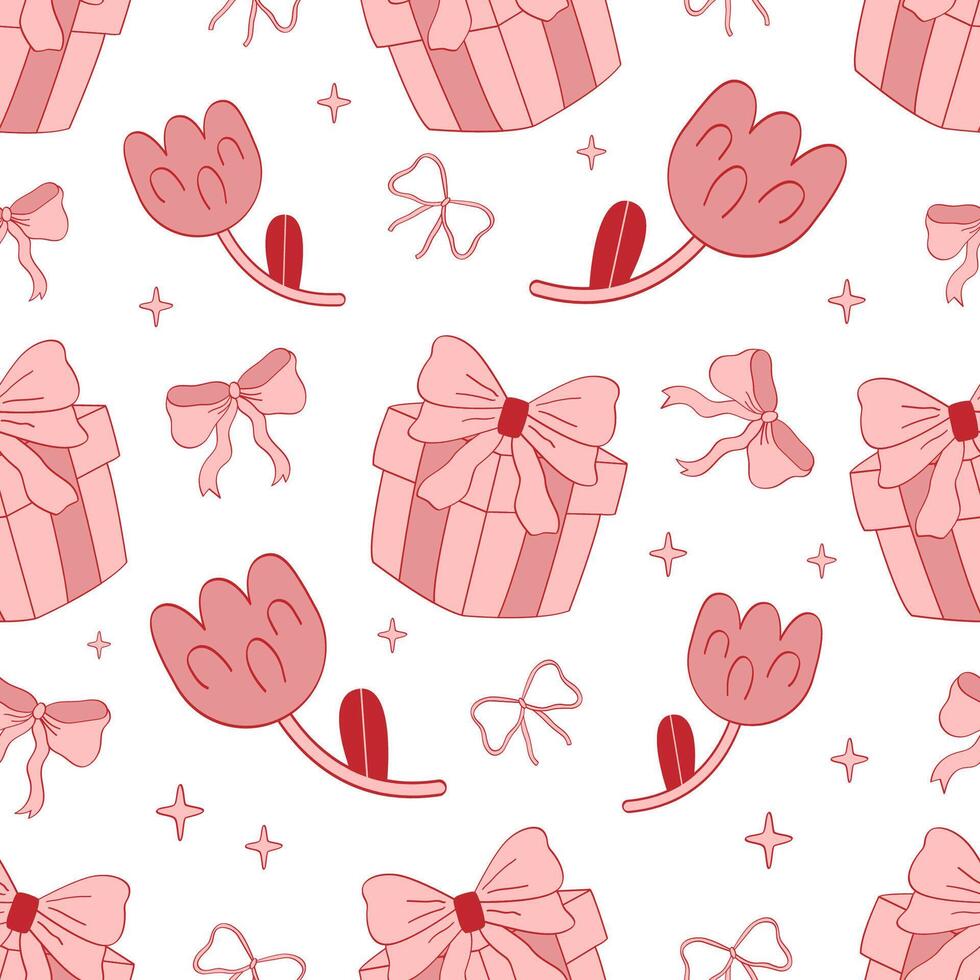 Coquette hand drawn seamless pattern vector