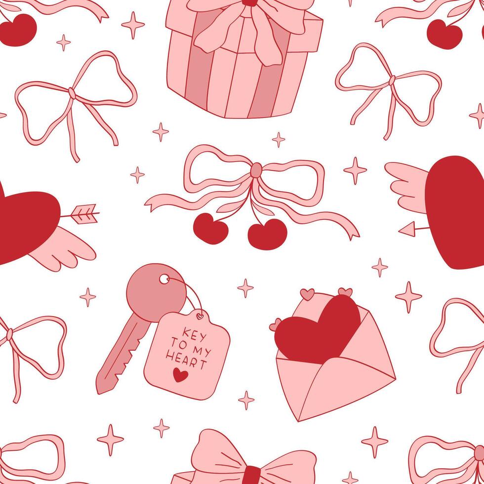 Coquette hand drawn pattern vector