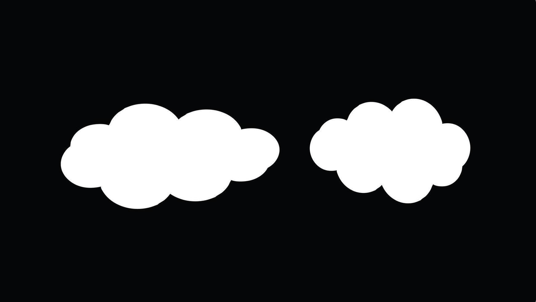 two white clouds on a black background vector