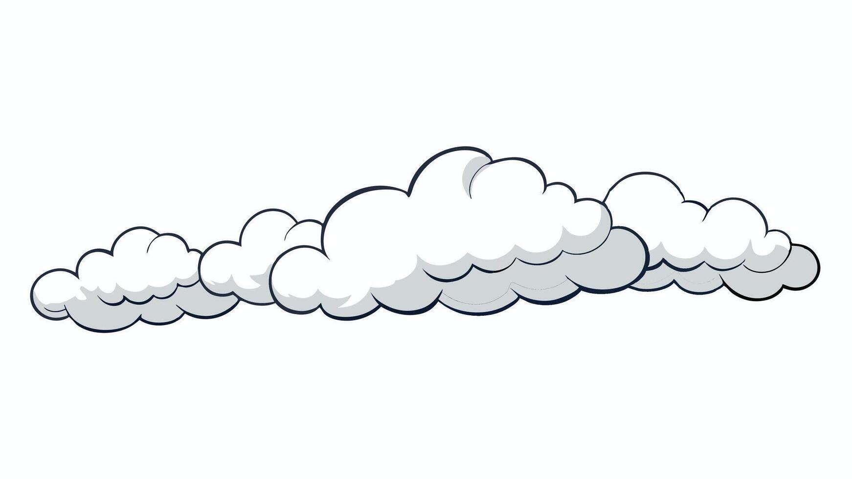 White and gray cloud lines with rain on white background illustration a cartoon cloud with a white background vector