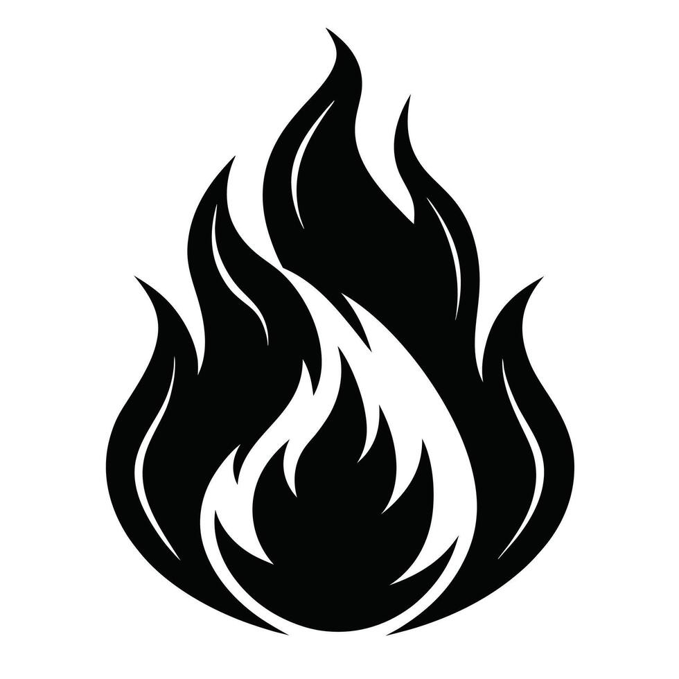Fire Flame Heat Silhouette fire flame icon illustration vector