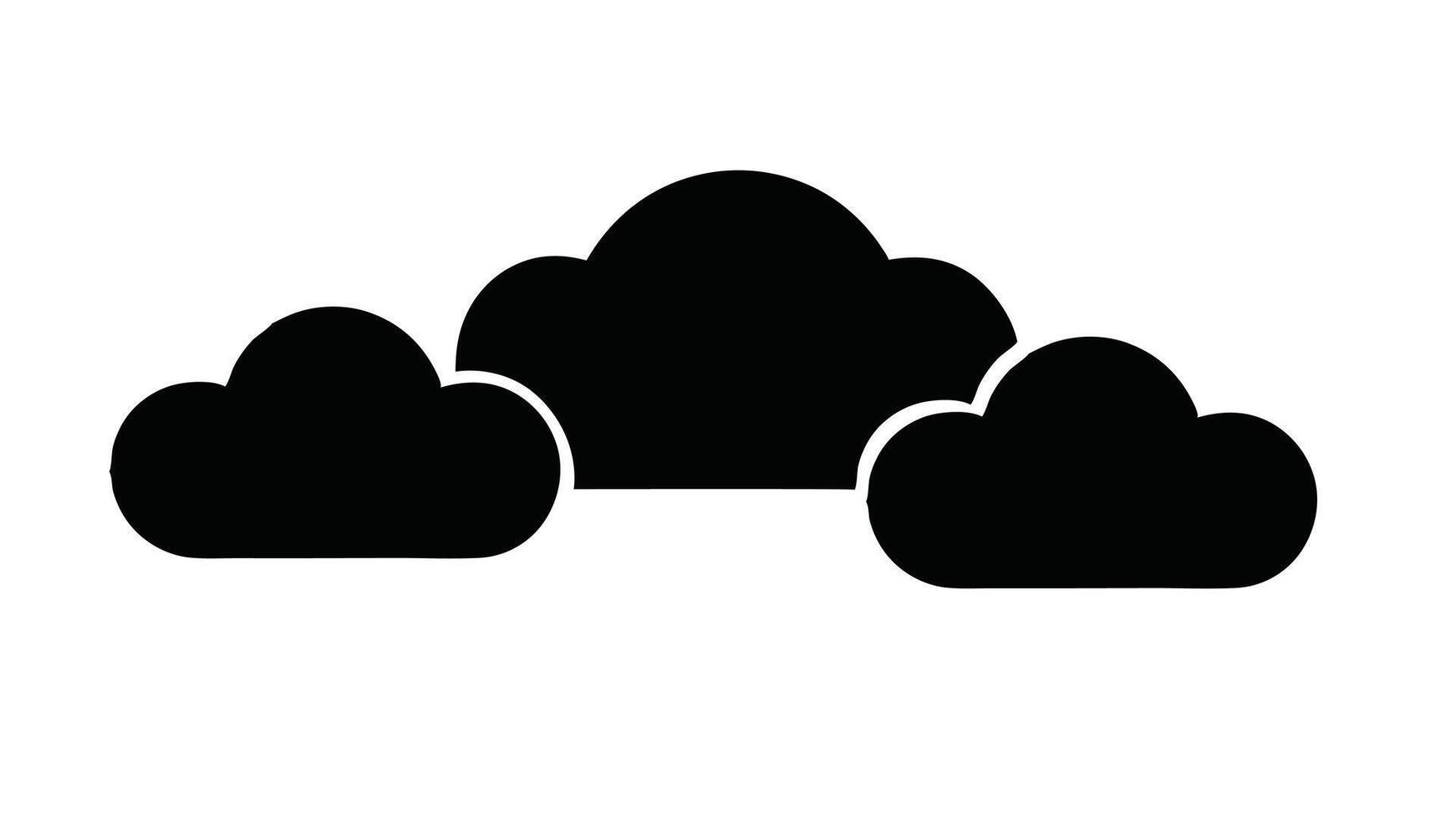 clouds icon Black clouds with white background vector