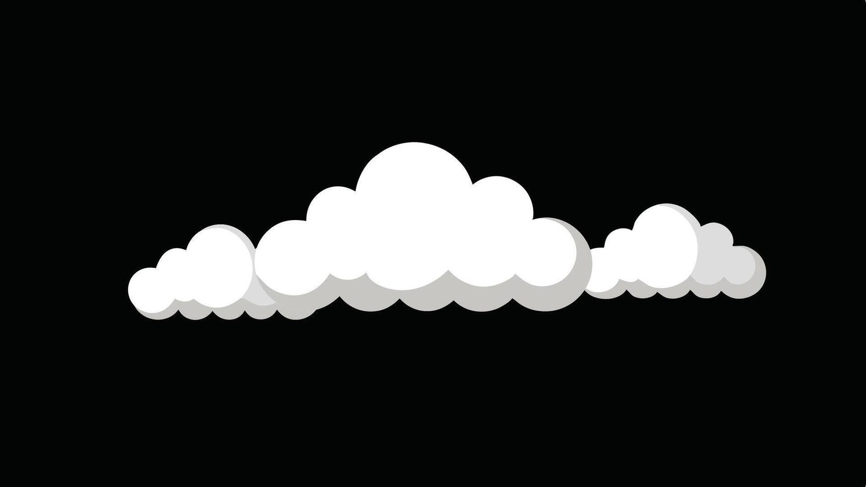 a black background with white clouds White clouds black background illustration vector