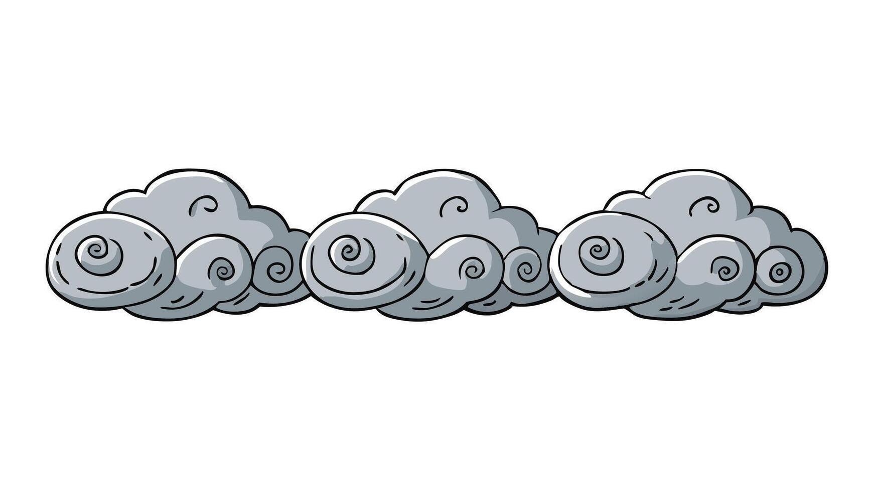 a cartoon cloud with three different shapes vector