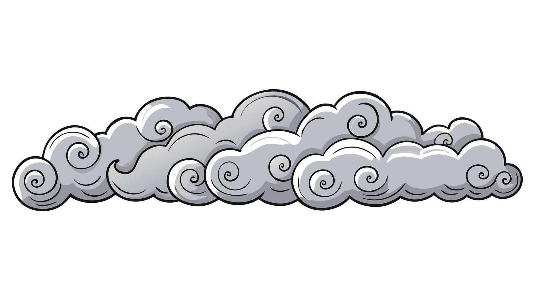 a cartoon cloud with swirls on it vector