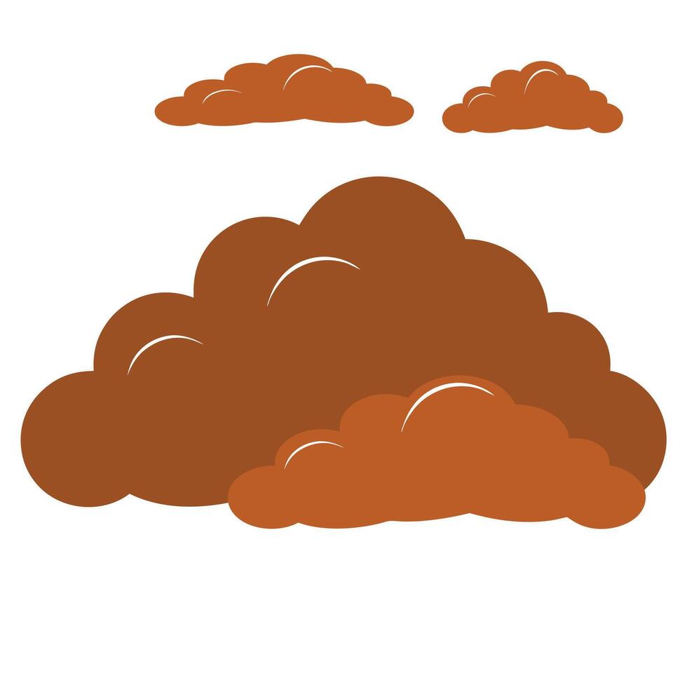 clouds Brown and yellow clouds with rain, white background illustration vector