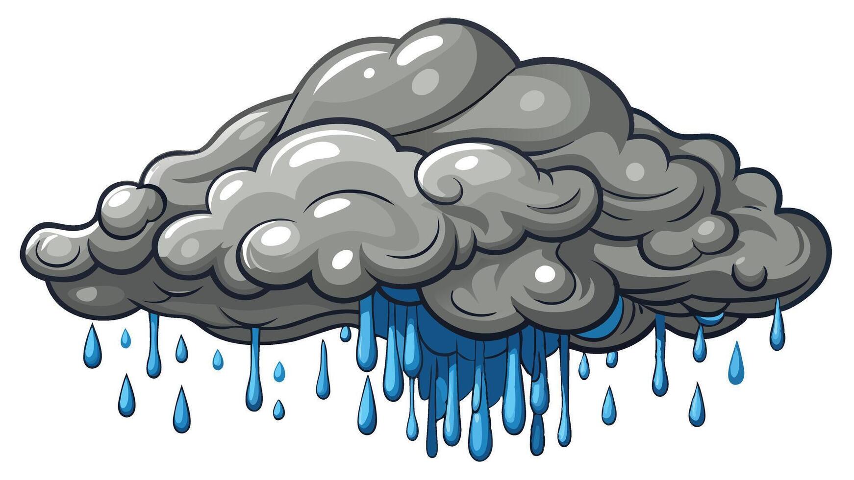 rain cloud with rain drops illustration vector