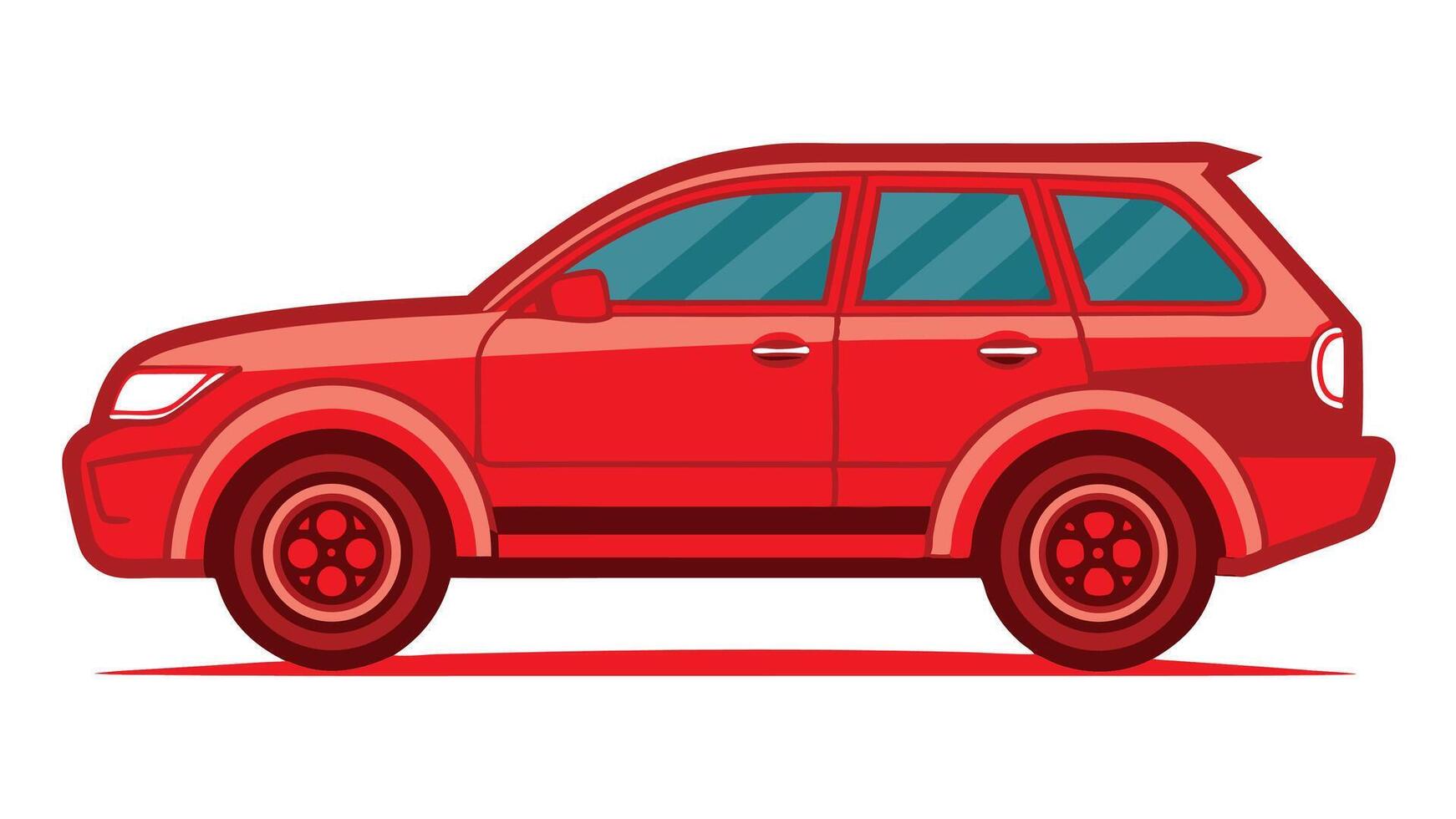 red car on white background illustration vector