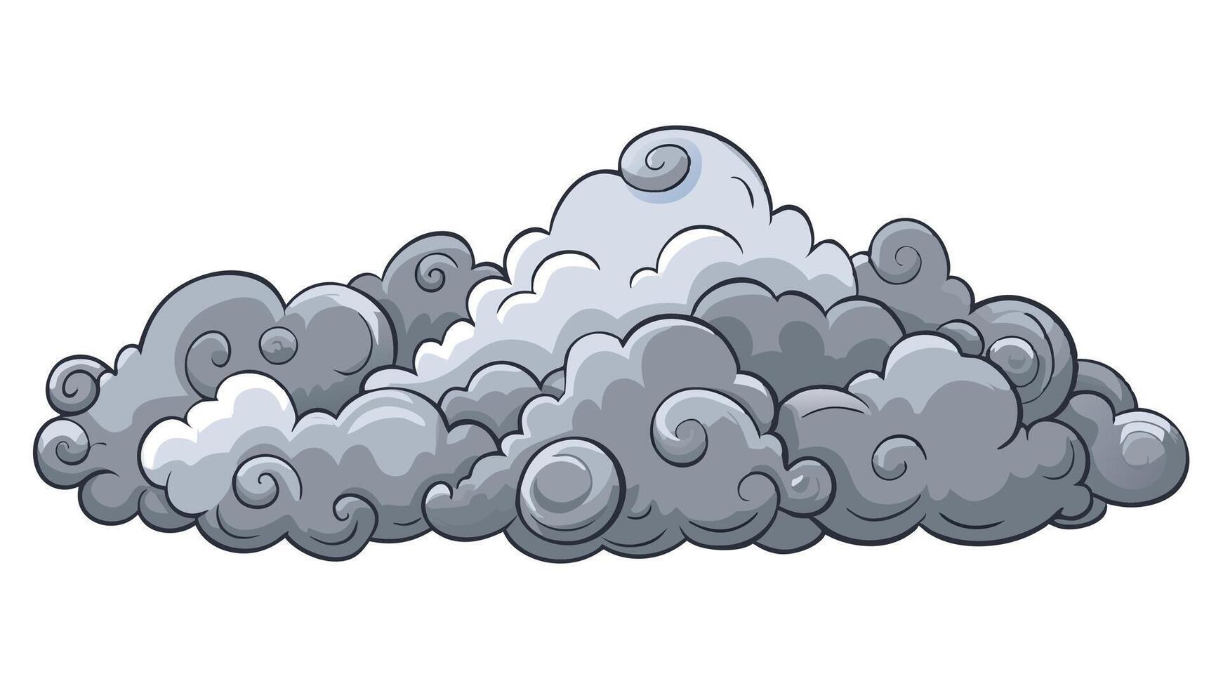 cartoon cloud illustration on white background vector