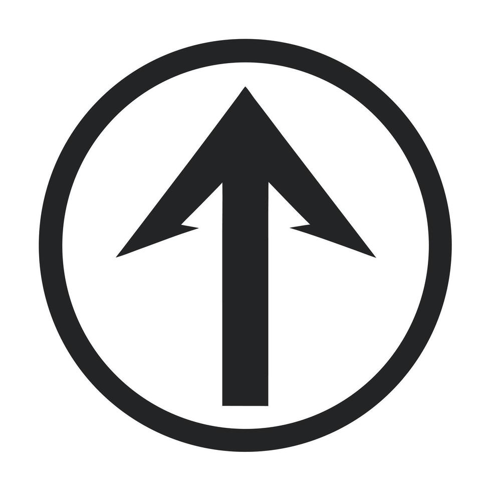 Circular Upward Arrow Traffic Sign Graphic vector