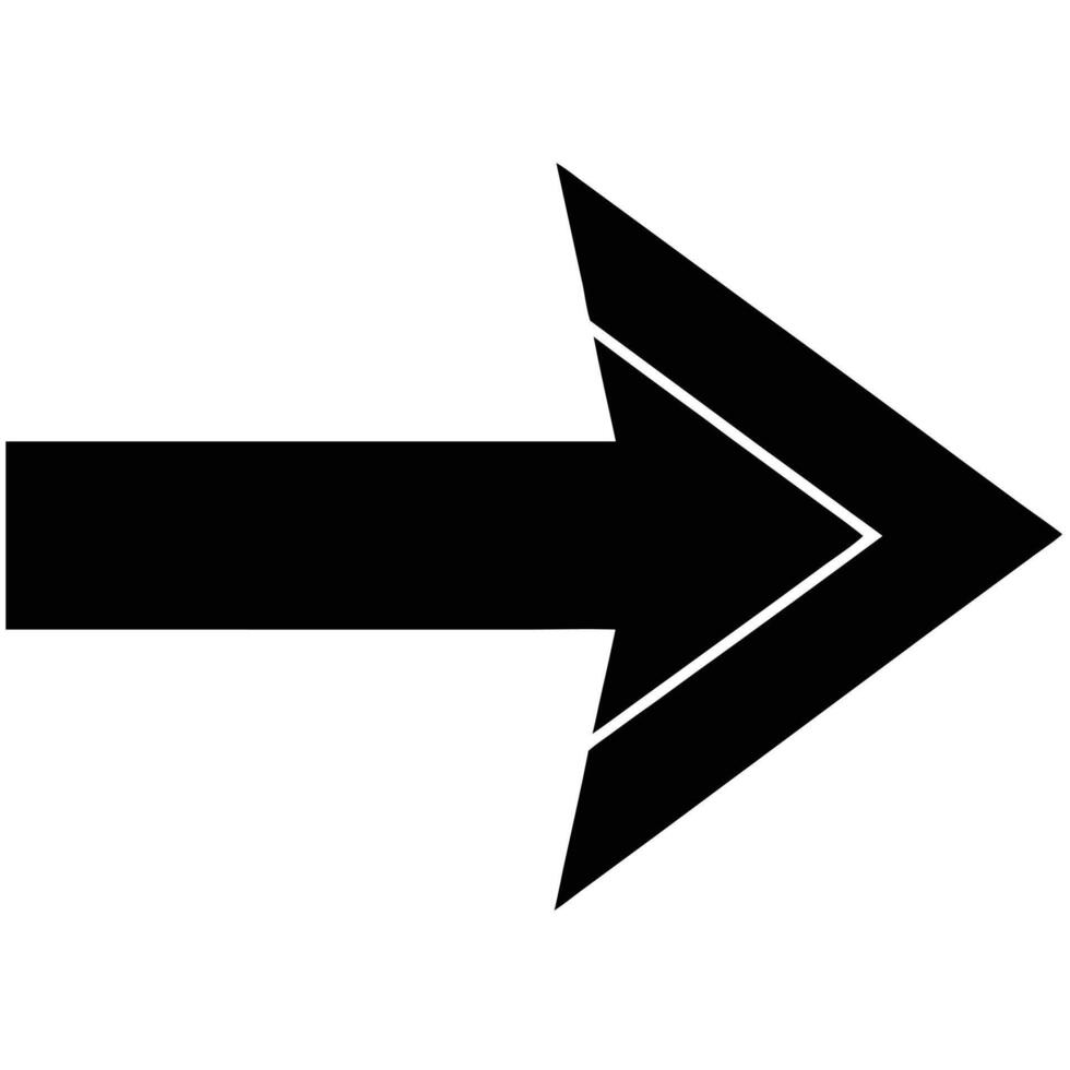 Bold Black Right Arrow Graphic Design Element vector