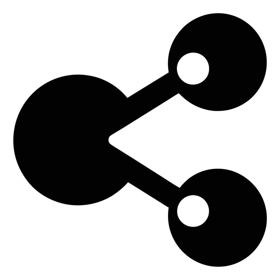 Simple Black Share Icon Graphic Design Element vector