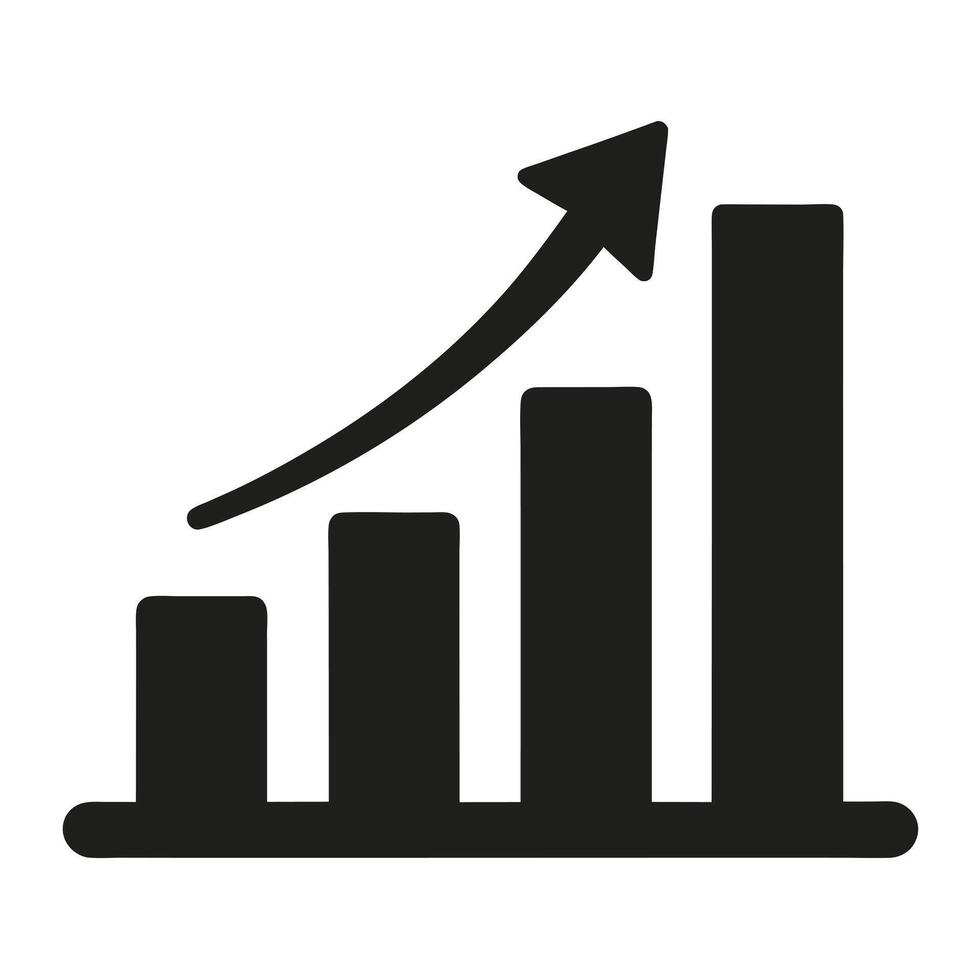 Ascending Bar Graph Showing Business Growth and Success vector