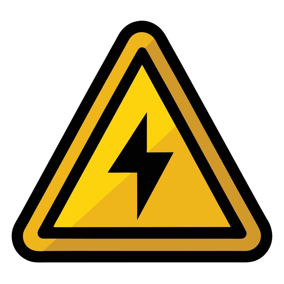 High Voltage Warning Sign Yellow Black Triangle vector