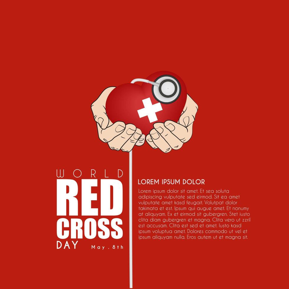 World Red Cross Day background or banner design template, celebrated in 8 may vector