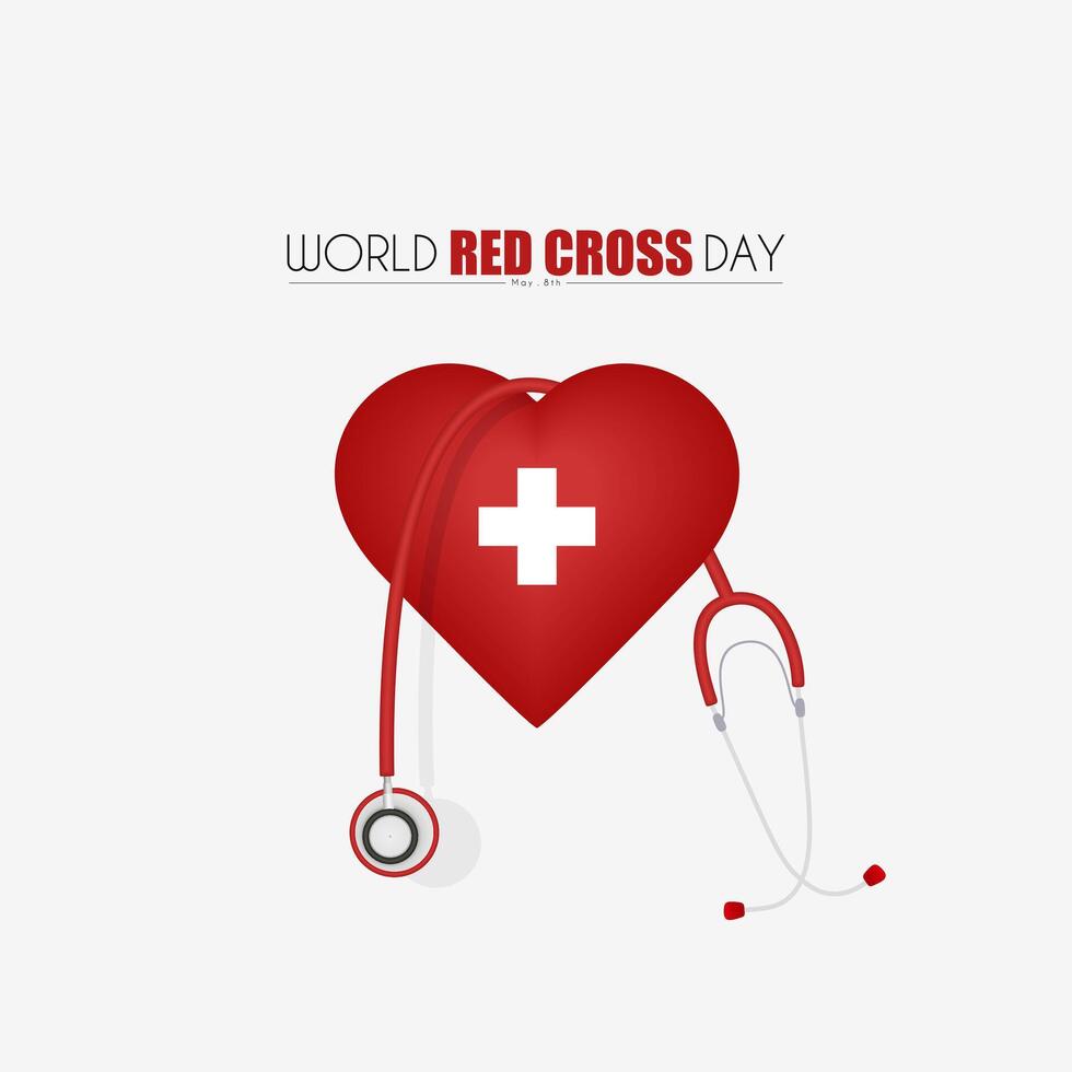 World red cross day poster, red cross and nurse day concept, 8 may vector