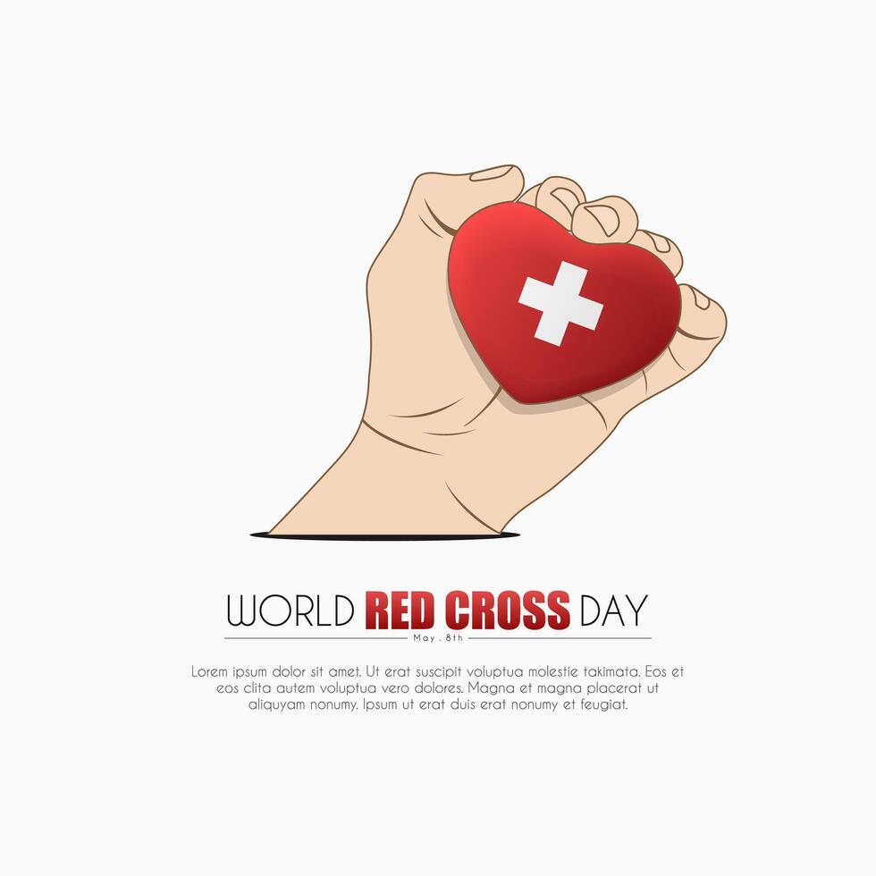 World red cross day poster celebrated on may 8th, suitable for posters, banners etc vector