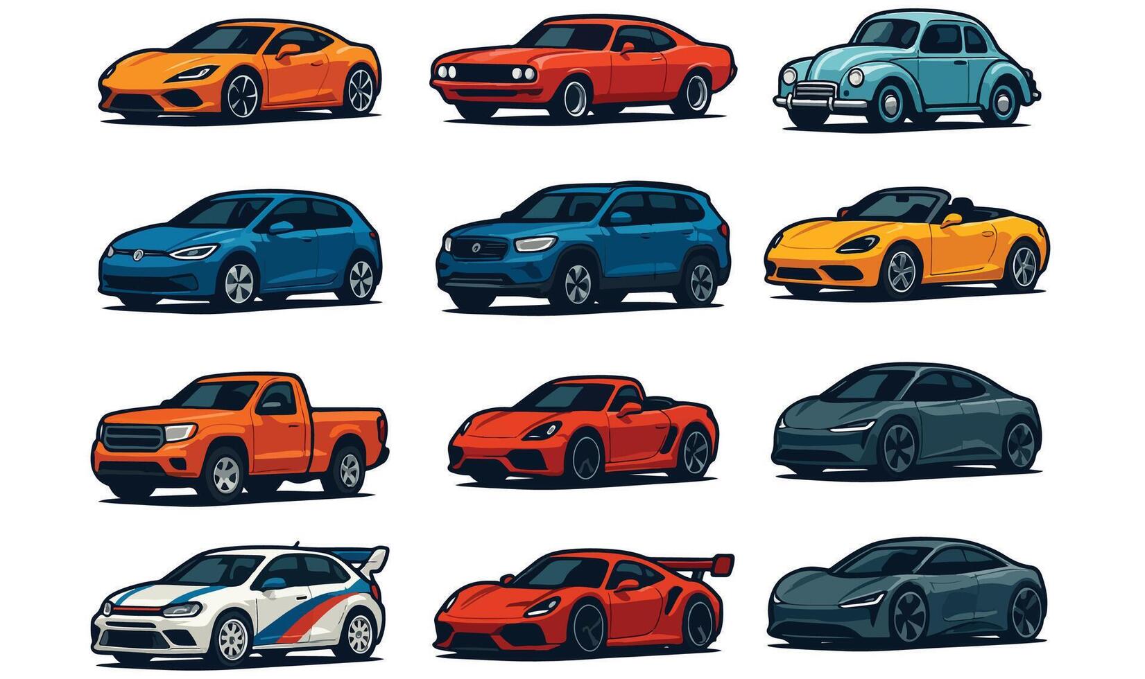 illustration of different types of cars vector