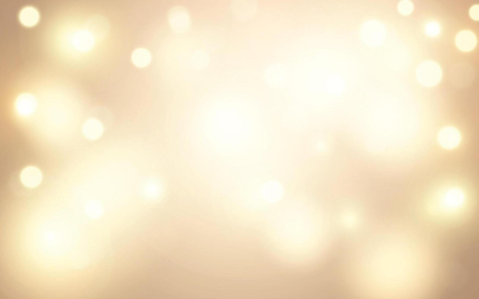 Soft Golden Bokeh Light Abstract Background. Warm glowing blur with dreamy festive atmosphere. Backgrounds decoration vector