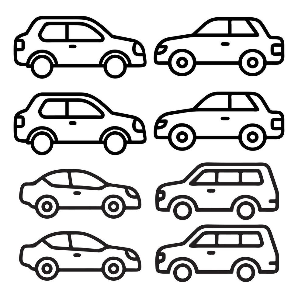 Set of car icons vector