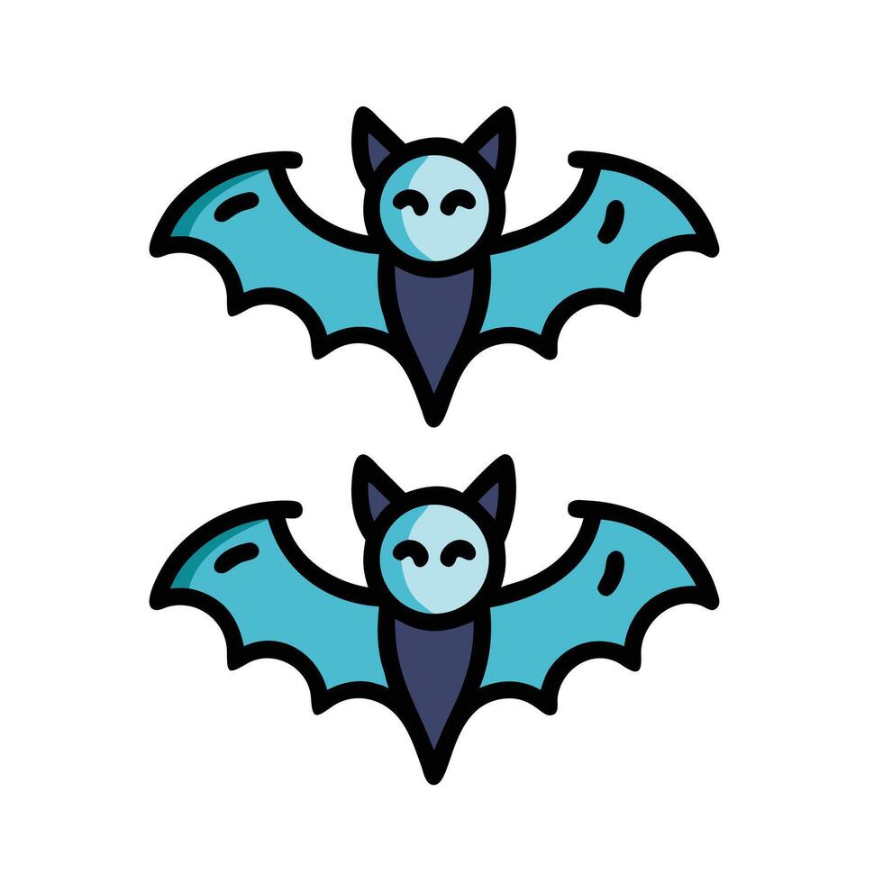 Set of funny cartoon bat vector