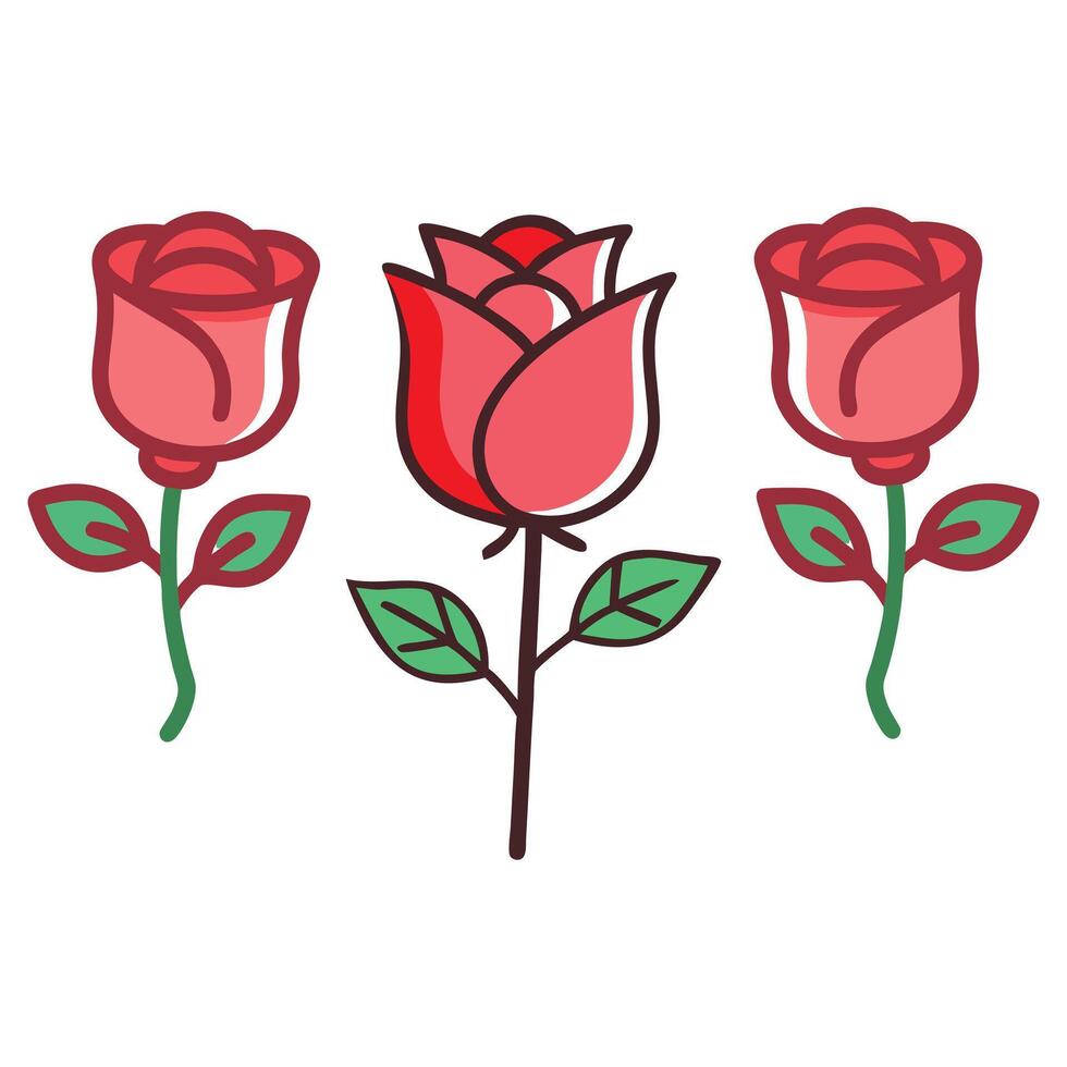 illustration of a red rose vector