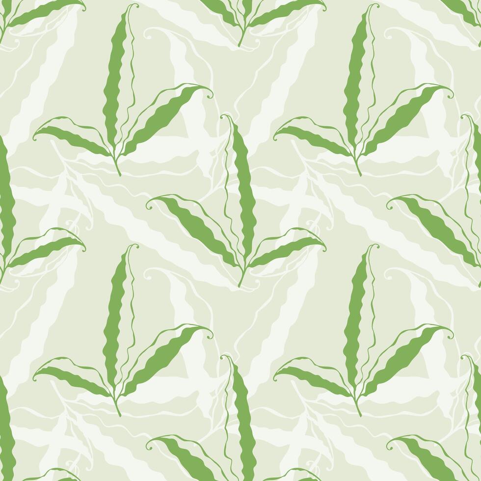 Green pea pods, stylized doodle drawing, seamless pattern, green vegetables, healthy eating, vegetarianism. vector