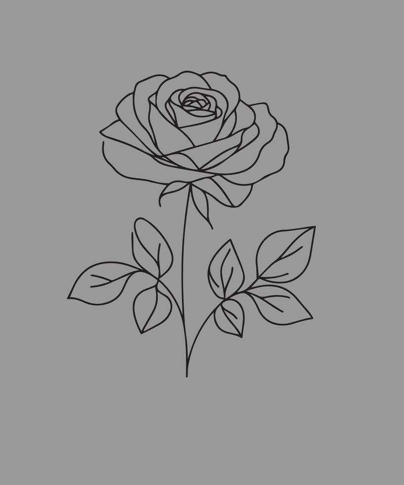 single flower line art vector